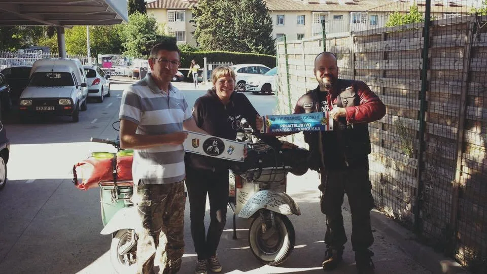 Markus Mayer with Jean-Louis Cruvellier and his ex-girlfriend in Aix-en-Provence, 2016