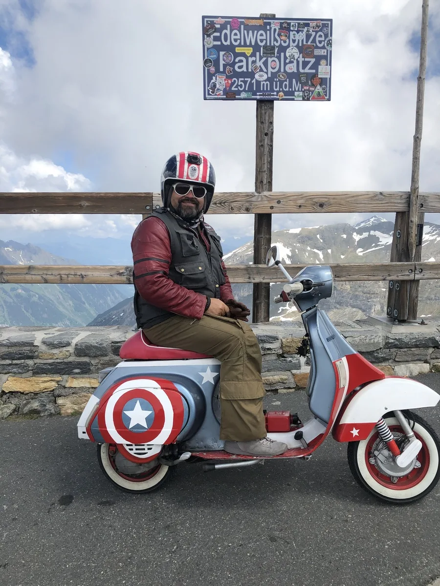 Markus André Mayer on Cap10 Vespa at Edelweißspitze 2571m Grossglockner Austria 2023