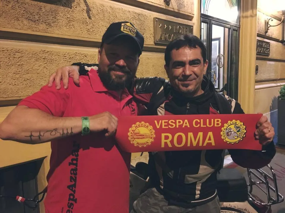 Markus Mayer with Francesco Muroni Vespa Club Roma at Castellón 2016