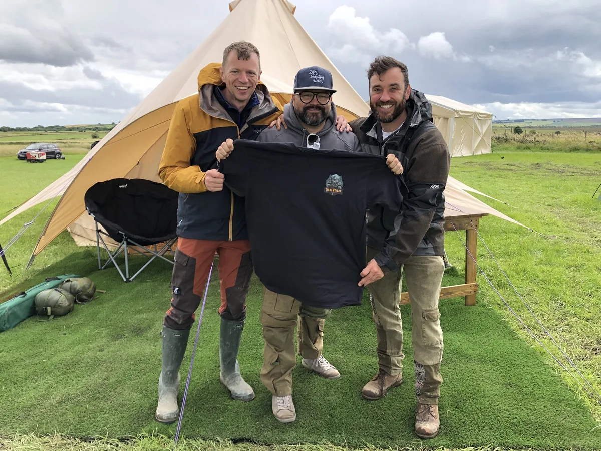 Markus André Mayer with organisers at Lightweight Adventurers Festival Sheffield UK 2023