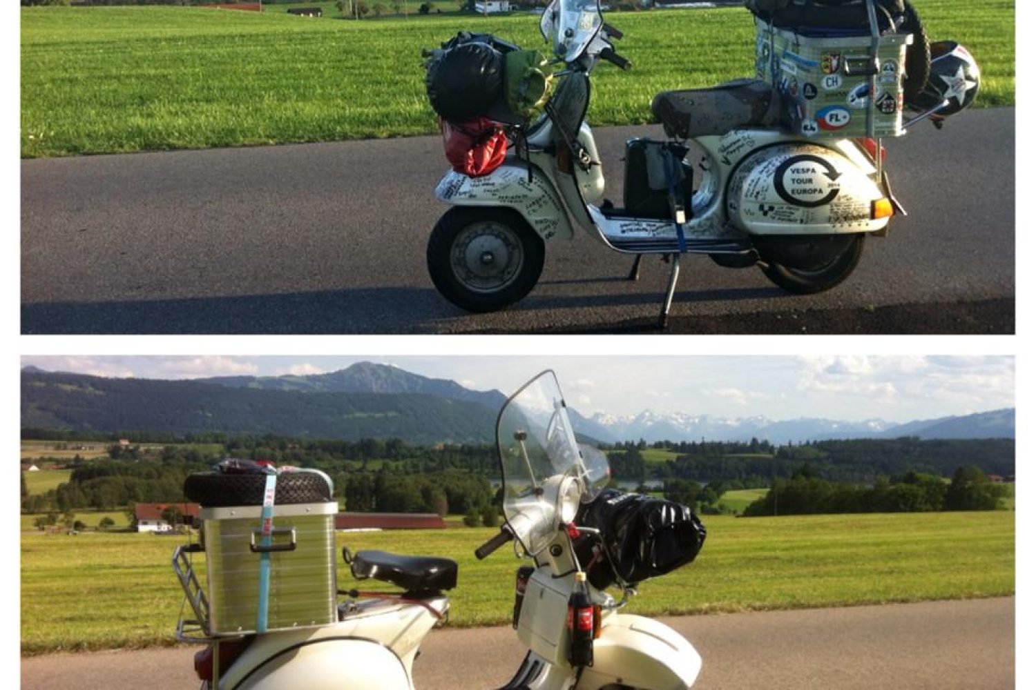 Packed Travel Vespa P200