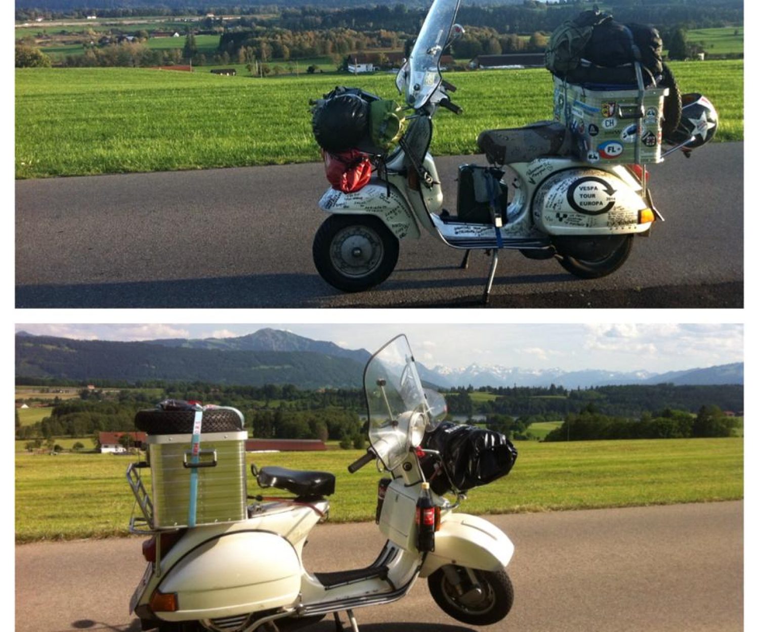 Packed Travel Vespa P200