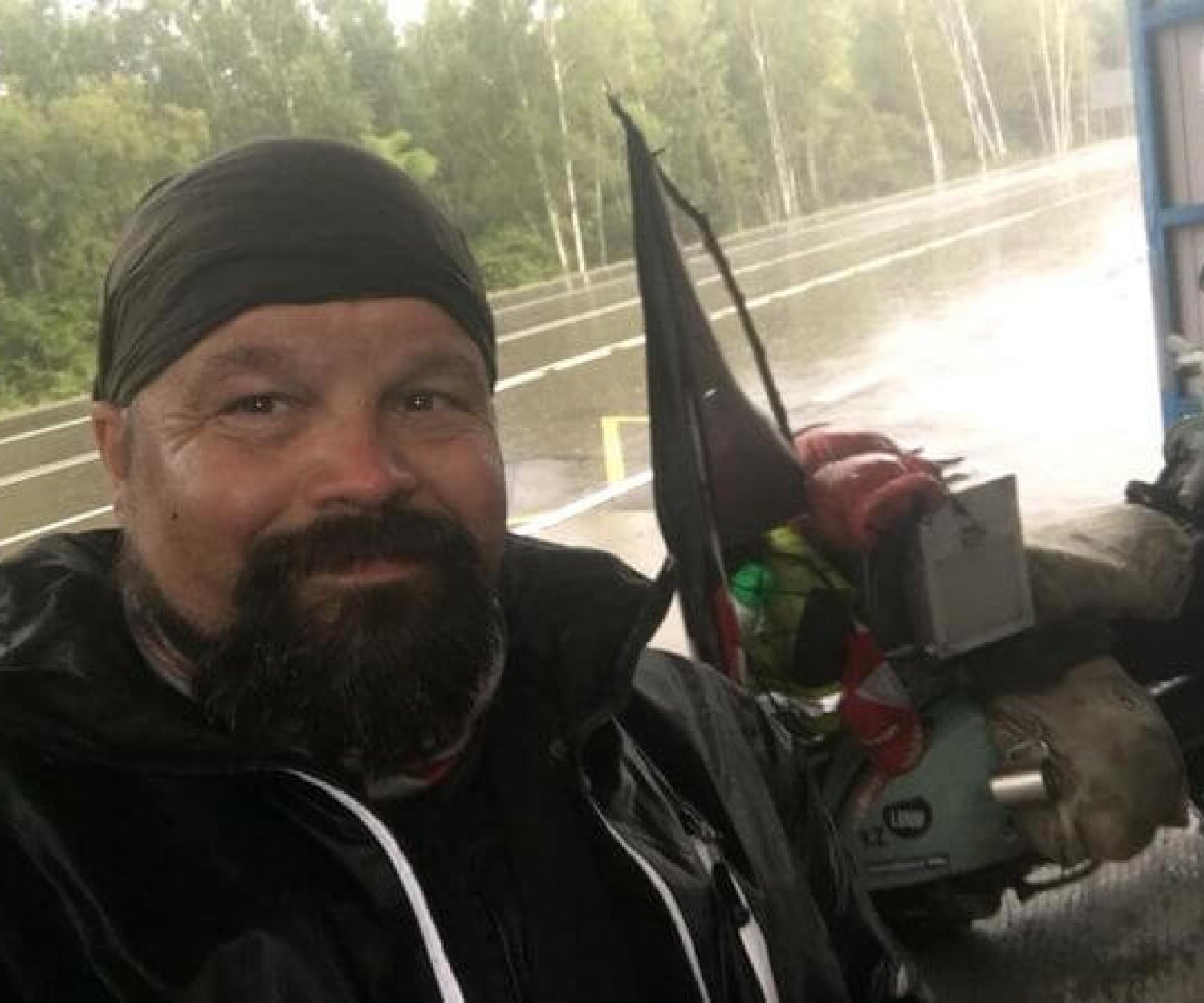 Vespa in Bus stop in Siberia